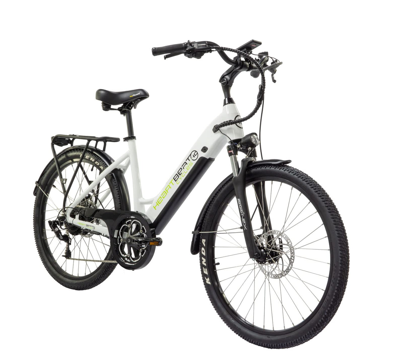 Highphoria Elektrofahrrad City E-Bike 26 Zoll für Damen, 25 km/h Tiefeinsteiger Elektrische Fahrrad mit Bafang-Motor 250W, 8 Gang Schaltung Pedelec(Weiß-Schwarz)