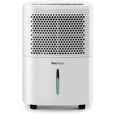 Pro Breeze Luftentfeuchter 12L in 24h Entfeuchtungsleistung - Raumgröße ca. 120m³ (~20 m²) - mit 3 Betriebsarten, Digitalanzeige, Ablaufschlauch, Timer - Gegen Feuchtigkeit, Schimmel Weiß