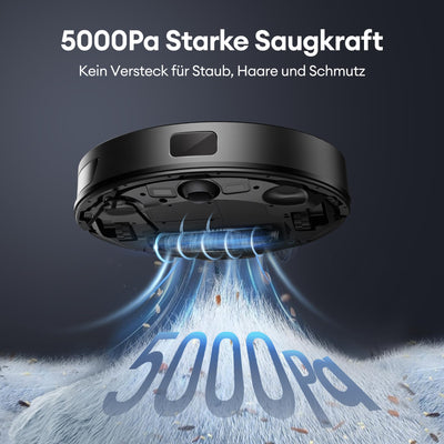 Ultenic T10 Lite Saugroboter mit Wischfunktion, Saugroboter mit Absaugstation, Staubsauger Roboter mit LiDAR Navigation, 5000 Pa Saugkraft, 180 Min Laufzeit, für Tierhaare, Teppich, Hartboden