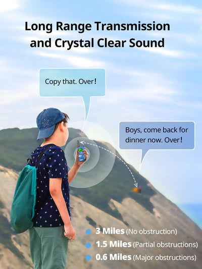 Inspireyes Walkie Talkie Kinder Aufladbar, 48 Stunden Arbeitszeit, 8 Kanäle 2-Wege-Radio, Geschenke für Jungen Mädchen, Outdoor Wandern Camping, 3-12 Jahre altes Spielzeug