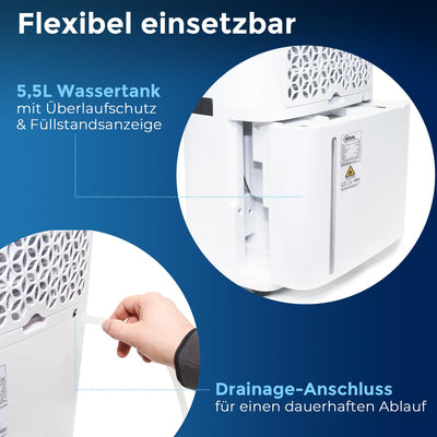 alfda AEF2000 Luftentfeuchter elektrisch - (max. 20Liter/Tag) - 4 Betriebsmodi, für Räume bis 30 m², Automatikbetrieb, Touch-Display, mit Ablaufschlauch, zum Wäsche trocknen - Gegen Feuchtigkeit...