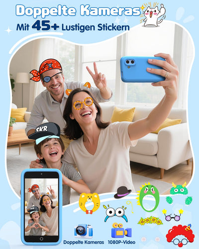 orantronx Kinder Handy Smartphone Spielzeug, 3.97" Kinderkamera Handy für Mädchen Jungen Geschenke ab ab 3 4 5 6 7 8-12 Jahre, Kinderhandy mit 200+ Lernspiele, Dualkamera, Kindersicherungs, MP3 Player