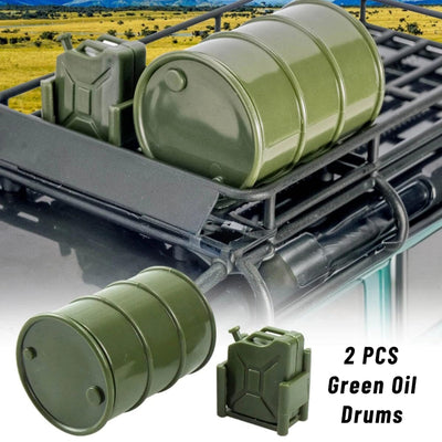 Ezweiji RC Crawler Car Dachdekoration 12-in-1 Tankaufbewahrungsbox, Gepäcknetz, Schaufel, Für Traxxas Desert Racer Slash Axial 1/18 TRX4M 1/24 SCX24 RC Crawler Car Truck Dachträger (Schwarz+Grün)