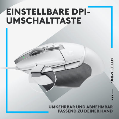 Logitech G502 X Kabelgebundene Gaming-Maus - LIGHTFORCE Hybrid optisch-mechanische Primärschalter, HERO 25K Gaming-Sensor, Kompatibel PC - macOS/Windows - Weiß