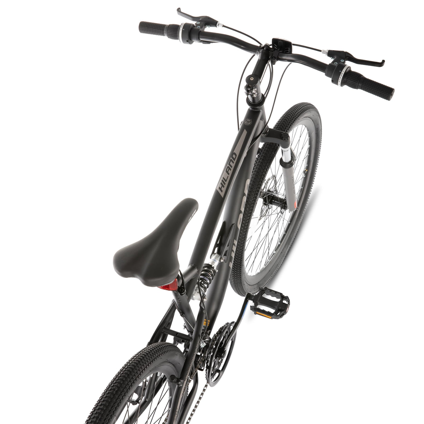 Hiland 26 Zoll Vollfederung Herren Mountainbike, 21 Gang, Mountainbike für Männer Frauen, Doppelscheibenbremse Fahrrad für Männer Frauen Erwachsene Fahrrad Schwarz