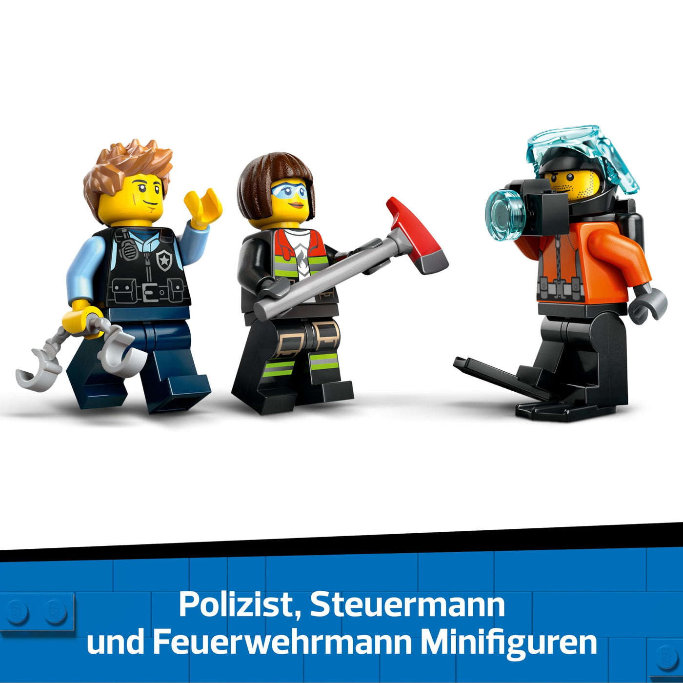 LEGO City Kombinationsset mit Hubschrauber, Löschauto und U-Boot und 3 Minifiguren - Baubare Spielzeug Fahrzeuge für Jungen und Mädchen ab 7 Jahren - Geschenk zum Geburtstag & für die Feiertage 60462