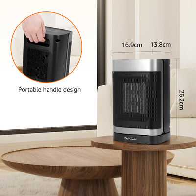 Taylor Swoden Heizlüfter Energiesparend Thermostat, 1500W PTC Keramik Heizlüfter, Klein Heizung Elektrisch mit Fernbedienung, Leise, 24-Std-Timer, 70°Oszillierend, 4 Modi Heizstrahler