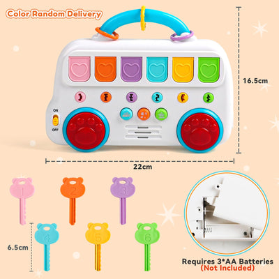 Montessori Spielzeug ab 1 Jahr-Kinderspielzeug ab 1 Jahre Musik Babyspielzeug ab 1 Jahre mit Licht & Klang Schlüsseltier Motorikspielzeug Musikspielzeug Geschenke Spiel ab 1 2 Jahr Mädchen Junge