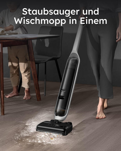 eufy V1i Nass- & Trockensauger, 16800Pa, Always-Clean Mop, Selbstreinigung & -trocknung, 820ml Wassertank, Sprachansage, mit LED-Display, ideal für Tierhaare
