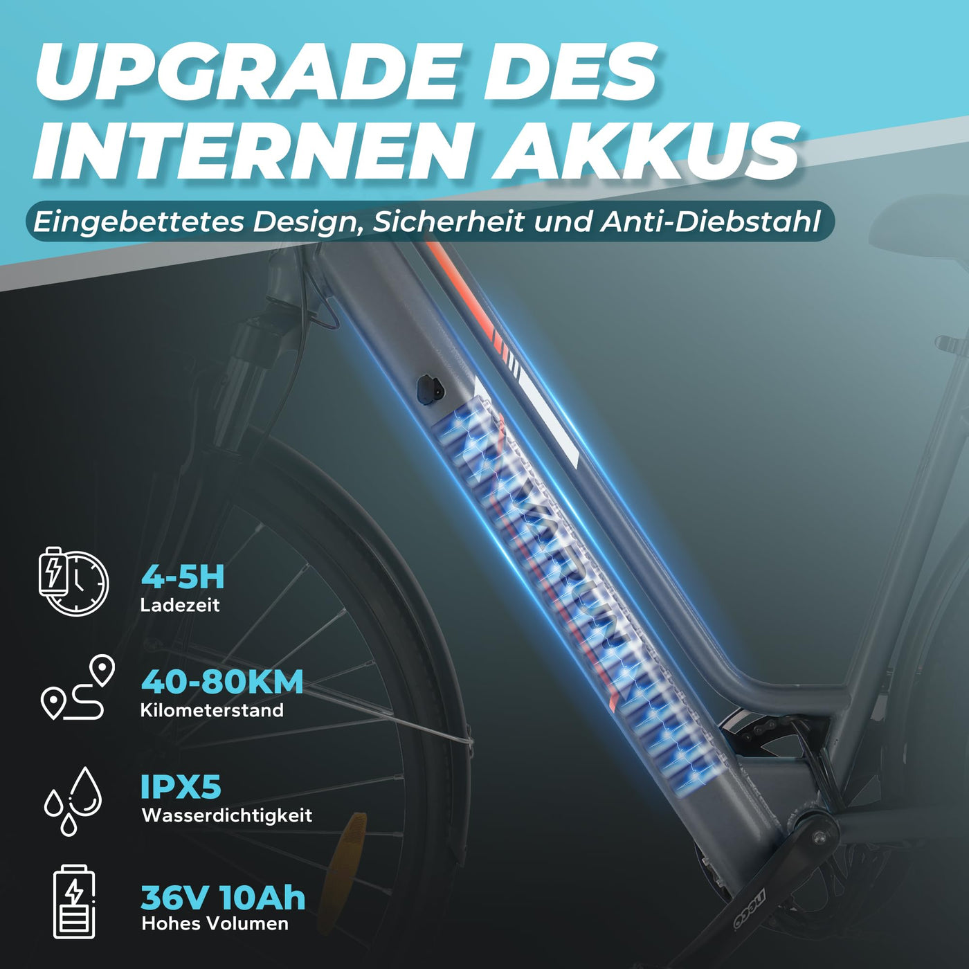 AOIHO E Bike, 28'' EBike Herren E-Bike Damen mit 𝐃𝐫𝐞𝐡𝐦𝐨𝐦𝐞𝐧𝐭𝐬𝐞𝐧𝐬𝐨𝐫, 250W Motor Elektrofahrräder Trekkingrad E Fahrrad mit 6-Gang, 3 Modi, Pedelec Citybike Elektrofahrrad für Erwachsene