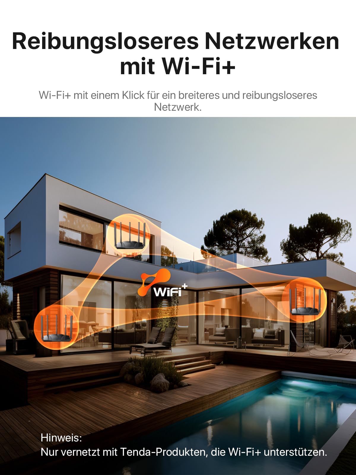 Tenda RX12 Pro Wi-Fi 6 WLAN Router(AX3000 Dualband 5GHz: 2402Mbps+2,4 GHz: 574Mbps)5*6dBi High-Gain-Antennen, Gigabit-LAN/WAN-Port, WPA3, MU-MIMO+OFDMA,WiFi+Mesh, VPN, APP, keine DSL-Funktion, Schwarz