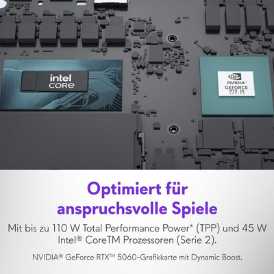 Alienware 16 Aurora Gaming Laptop AC16250 16" WQXGA 120Hz 100% sRGB Display, Intel Core 7 240H Series 2, NVIDIA GeForce RTX 5060, 16GB RAM, 1TB SSD, Windows 11 Home, Weiß beleuchtete QWERTZ-Tastatur