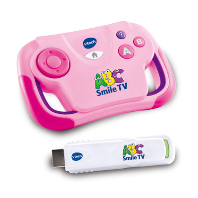 Vtech ABC Smile TV pink – Kabellose Lernkonsole mit HDMI-Stick für den Fernseher mit 15 Spiel-Level für stundenlangen Lernspaß – Für 3-7 Jahre - Deutsch