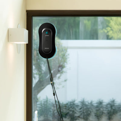 Cecotec Robot Fensterreiniger Conga Windroid 1090 Double Spray Connected 3in1; Sprüht, reinigt und trocknet, Doppelspray, APP, Fernbedienung, 8Modi, Aktionsradius 7,5m, Sicherheitskordel, Reinigungsse