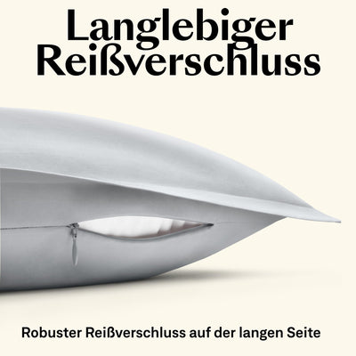 Amqua Mako Satin Kissenbezug (1x) aus ägyptischer Baumwolle 70x90 cm, hellgrau