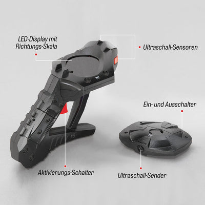 Die drei ??? Peilsender von KOSMOS, Finde das Geheimversteck mit unsichtbarem Ultraschall, Detektor mit LED-Skala zeigt Richtung und Entfernung an, Detektiv Spielzeug Set für Kinder ab 8 Jahre