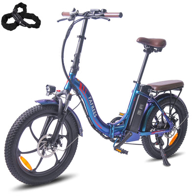 Fafrees Offiziell F20 PRO Herren E Bike Klappbar Fatbike mit 36V 18AH Akku, Damen E-Bike 20 Zoll Elektrisches Fahrrad 250W, Ebike Fahrrad 25km/h Mountainbike Herren Klapprad 150kg (Aurora Blue)