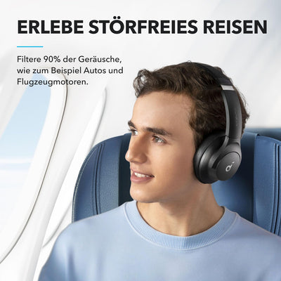 soundcore by Anker Q20i kabelloser Bluetooth Over-Ear-Kopfhörer mit Hybrid Active Noise Cancelling, 40h Spielzeit im ANC-Modus, Hi-Res Audio, tiefer Bass, Personalisierung per App (Blau)