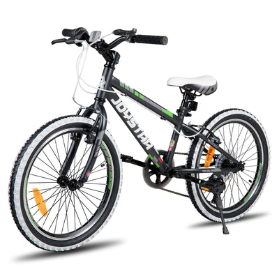 JOYSTAR Lubbock 20 Zoll Kinderfahrrad für Jungen & Mädchen im Alter von 7-11 Jahren Hardtail Mountainbike für Kinder mit 7-Gang, schwarz