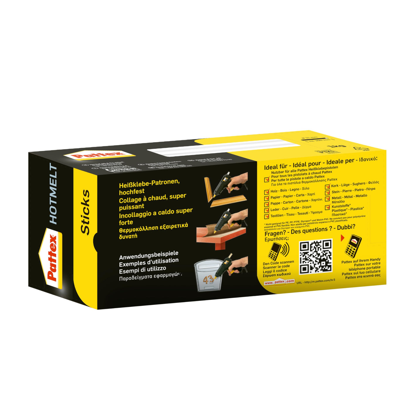 Pattex Hotmelt Sticks zum Nachfüllen, Klebesticks für die Heißklebepistole mit extrem hoher Transparenz, zum Basteln, Dekorieren und Reparieren, 50 Stück