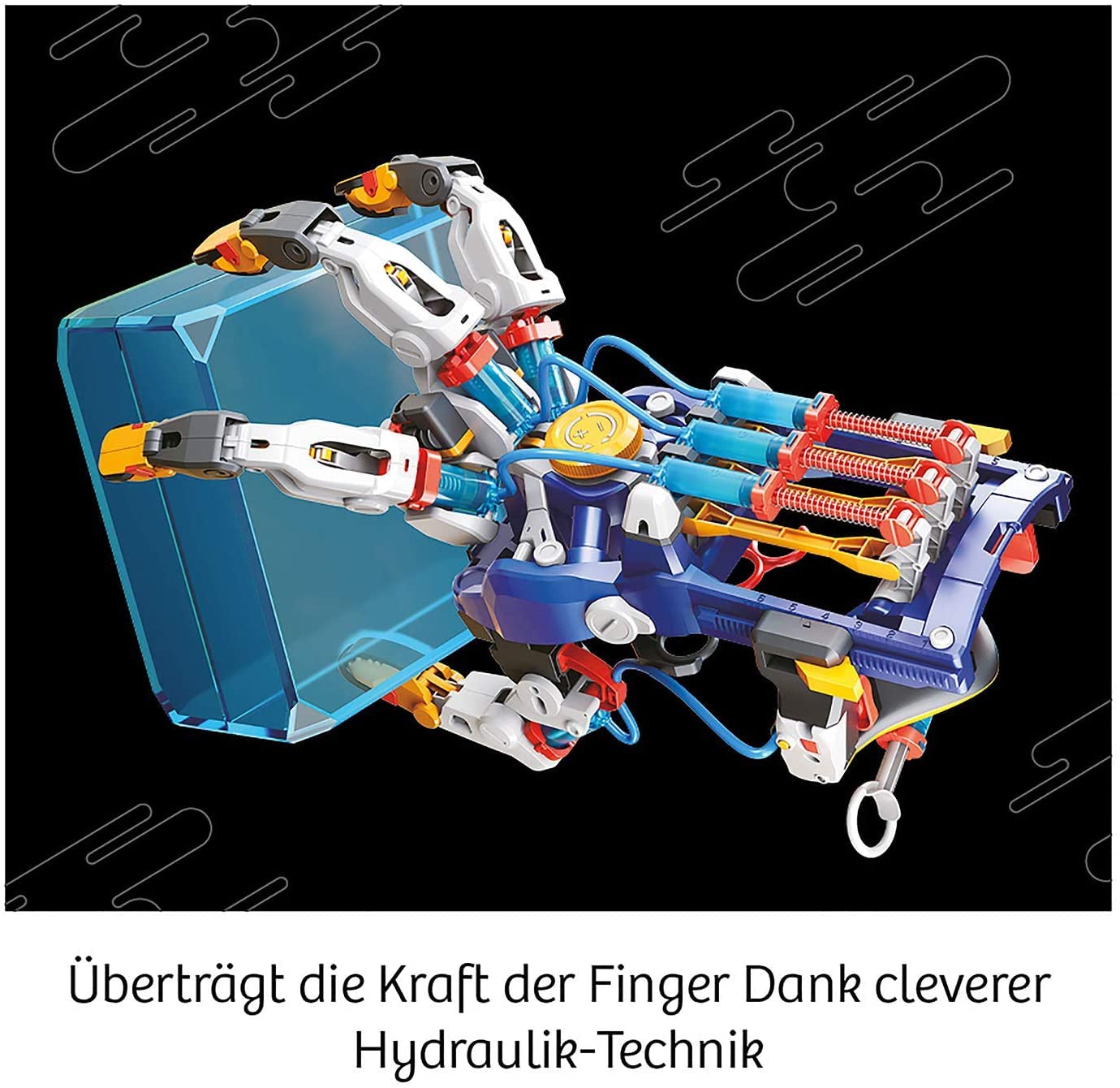 KOSMOS 620844 Cyborg-Hand - hydraulisch gesteuerte XXL-Roboter-Hand, größenverstellbar, auch für Linkshänder geeignet, Experimentierkasten für Kinder ab 10-14 Jahre