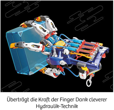 KOSMOS 620844 Cyborg-Hand - hydraulisch gesteuerte XXL-Roboter-Hand, größenverstellbar, auch für Linkshänder geeignet, Experimentierkasten für Kinder ab 10-14 Jahre