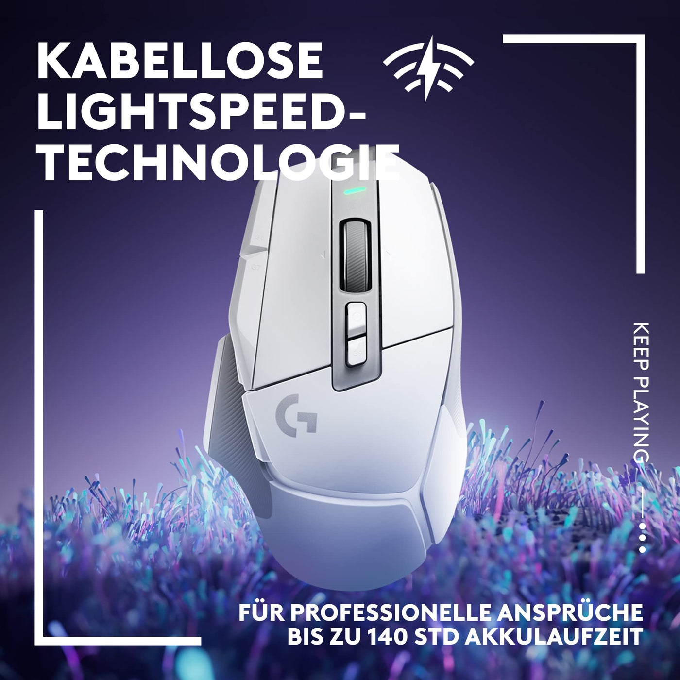 Logitech G502 X LIGHTSPEED Kabellose Gaming-Maus - Optische Maus mit optisch-mechanischen LIGHTFORCE Hybridschaltern, HERO 25K Gaming-Sensor, Kompatibel mit PC - macOS/Windows - Weiß
