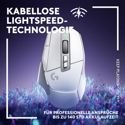 Logitech G502 X LIGHTSPEED Kabellose Gaming-Maus - Optische Maus mit optisch-mechanischen LIGHTFORCE Hybridschaltern, HERO 25K Gaming-Sensor, Kompatibel mit PC - macOS/Windows - Weiß