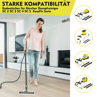 15 Stück Dampfreiniger Zubehör Set Kompatibel für Kärcher Dampfreiniger EasyFix SC 2, SC 3, SC 4, SC 5 (3 Mikrofaser Bodentücher + 3 Schleiftüch + 3 Handdüsentüch + 2 Fugenbürsten + 4 Rundbürsten)