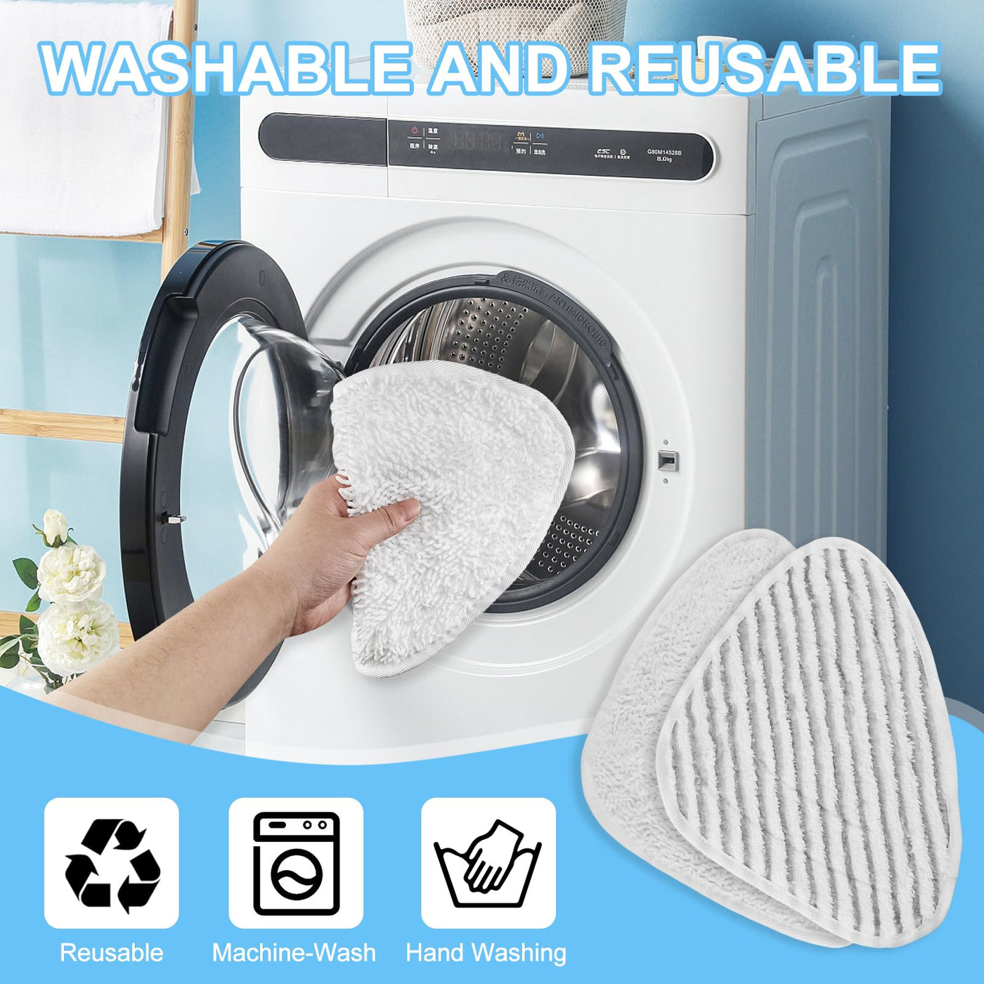 10 Pack für Vileda Dampfreiniger Steam Ersatzbezüge Mikrofasern Set, für Vileda Steam Plus Bodenwischer Dampfreiniger Wiederverwendbar, für Alle Flecken Entfernen Boden
