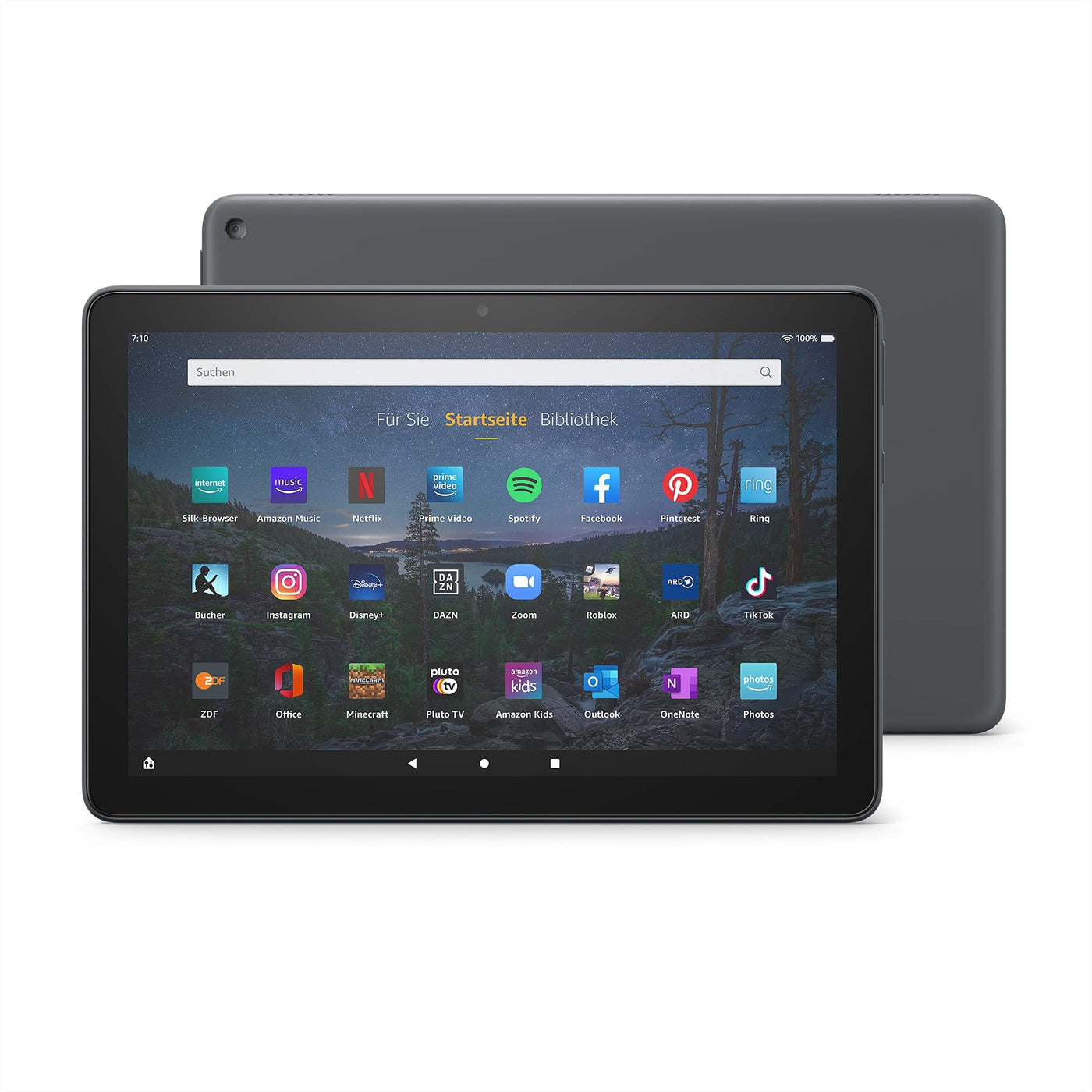 Amazon Fire HD 10 Plus-Tablet, Zertifiziert und generalüberholt | 25,6 cm (10,1 Zoll) großes Full-HD-Display (1080p), 64 GB, Schiefergrau – mit Werbung |