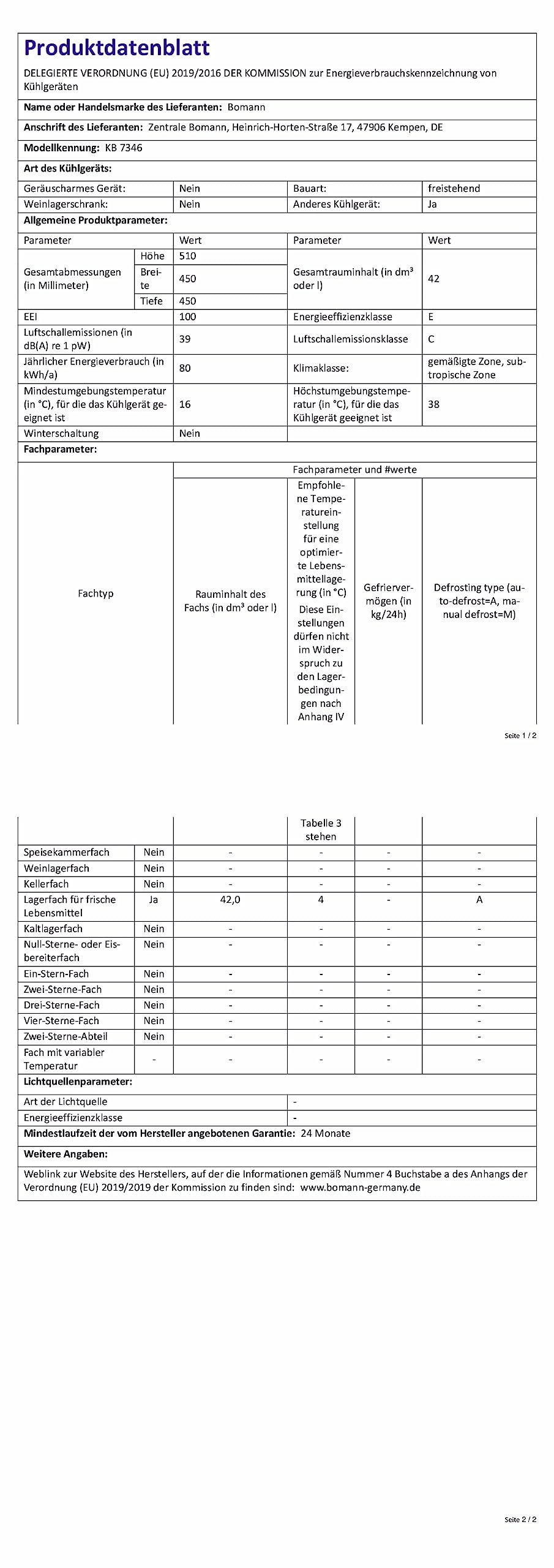 Bomann® Mini Kühlschrank 42 Liter | Getränkekühlschrank klein für Büro, Camping und Gaming | kleiner Kühlschrank leise 39 dB | Minibar mit wechselbarem Türanschlag | 51x45x45 cm | KB 7346 inox