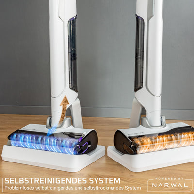 Rowenta X-Clean 4 kabelloser Nass-und Trockenstaubsauger, Selbstreinigungsfunktion, Nass Trockensauger 50min Laufzeit, automatische Schmutzerkennung, Nasssauger mit smartem LED Display, grau GZ5036WO