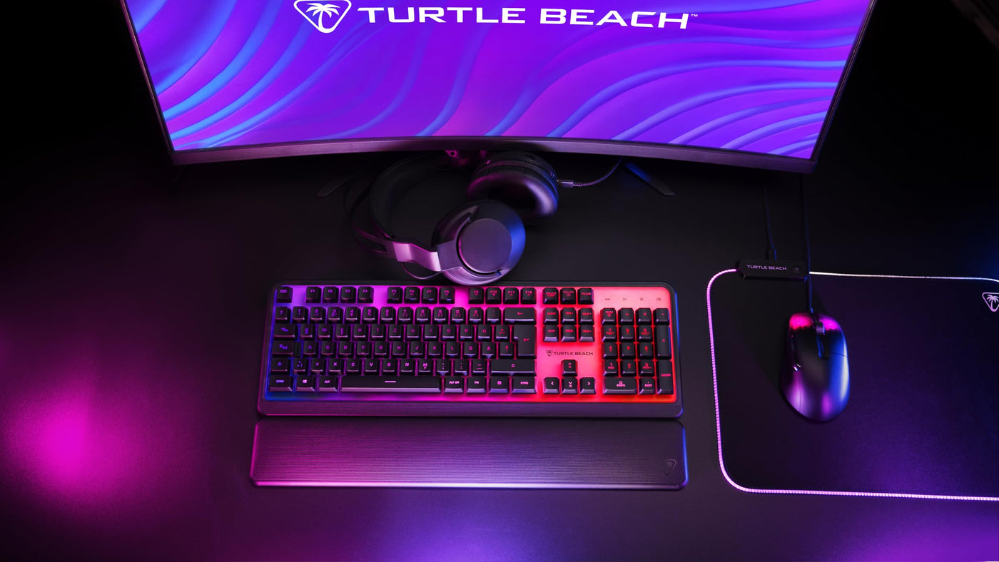 Turtle Beach Magma - Membrane RGB Gaming Keyboard mit Membrantasten, Advanced Anti-Ghosting, Easy-Shift Technologie, RGB-Beleuchtung, abnehmbare Handballenauflage