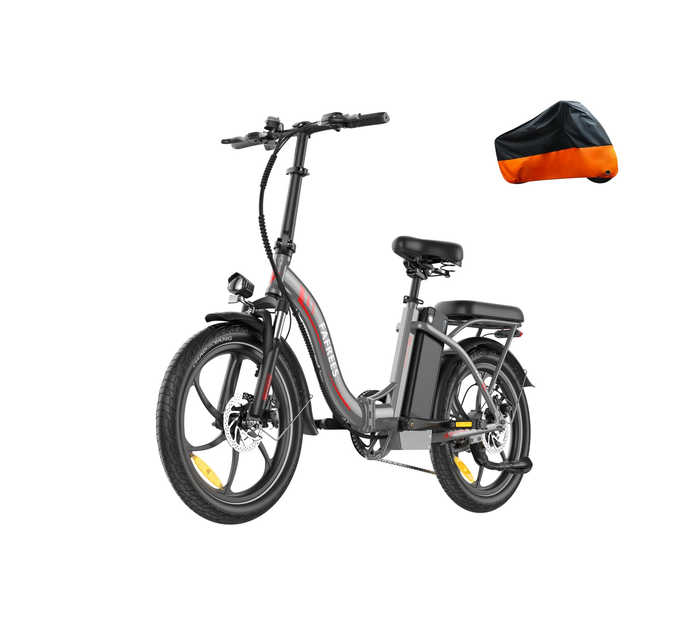 Fafrees F20+ 20 Zoll Faltrad E-Bike Fatbike (2025) - 36V 20AH Akku, 250W Motor, 140kg Traglast, 25km/h, E-MTB 20° - Unisex Elektrofahrrad für Damen & Herren (Fahrradabdeckhaube, grau)