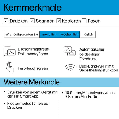 HP ENVY 6120e , Multifunktionsdrucker, 3 Monate gratis drucken mit HP Instant Ink inklusive, Drucken, Kopieren, Scannen, Mobiler Faxversand, Wi-Fi, Beidseitiger Druck