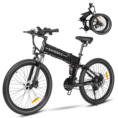 SAMEBIKE LO26 E-Bike 26" faltbares Elektrofahrrad mit abschließbarer Federgabel, 48V 14Ah Lithium-Akku Reichweite bis zu 100 km mit 21 Gangschaltung Elektro-Mountainbike