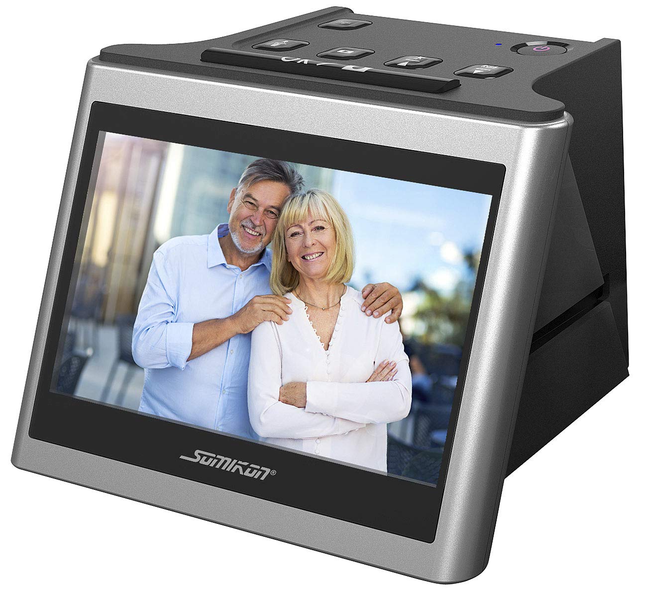 Somikon Diascan: Stand-Alone-Dia- & Negativscanner, 5"/12,5 cm IPS-Display, 22 MP, HDMI (Negative digitalisieren, Diascanner mit Displays, Betrachter)