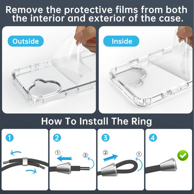 Nupcknn Handykette für iPhone 16 Plus Hülle mit Band,Ultra Dünn Transparent Handyhülle (Abnehmbar Einstellbar) Necklace mit Kordel zum Umhängen Kameraschutz Handy Kette Stossfest Schutzhülle