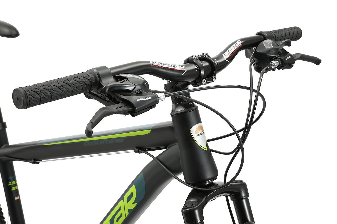 BIKESTAR Hardtail Mountainbike Shimano 21 Gang Schaltung, Scheibenbremse 29 Zoll Reifen | 19 Zoll Rahmen MTB | Schwarz