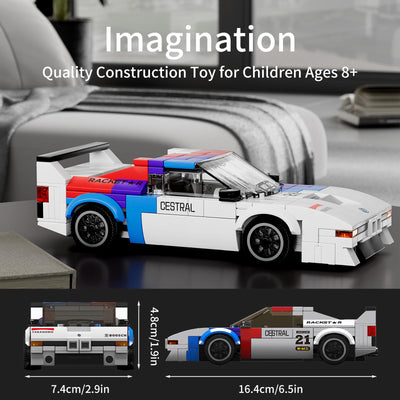 Mould King 27062 Technik Speed Champion Auto Bausteine M1 Rennwagen Klemmbausteine Sportwagen Bauspielzeug mit Acryl Vitrine Modellautos zum Sammeln (363 Teile)