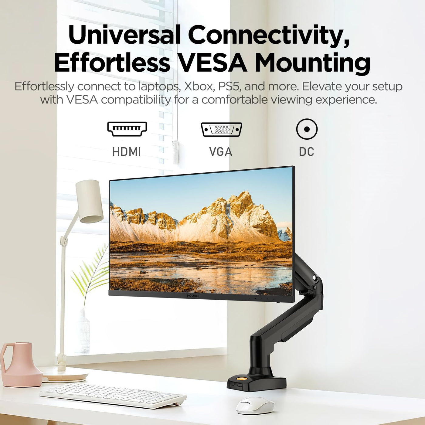 KOORUI 27 Zoll Monitor,Full HD (1920x1080), 75Hz, VA, 5ms, Augenpflege, Rahmenlos, Blaulichtfilter, HDMI, VGA, VESA 75x75