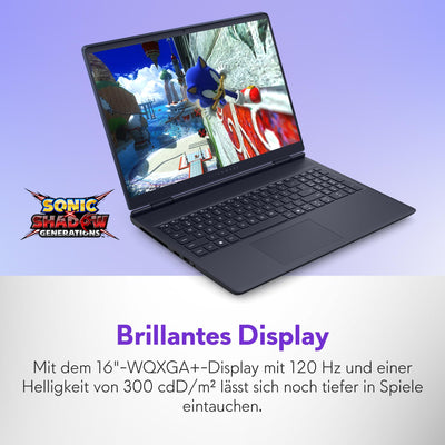 Alienware 16 Aurora Gaming Laptop AC16250 16" WQXGA 120Hz 100% sRGB Display, Intel Core 7 240H Series 2, NVIDIA GeForce RTX 5060, 16GB RAM, 1TB SSD, Windows 11 Home, Weiß beleuchtete QWERTZ-Tastatur