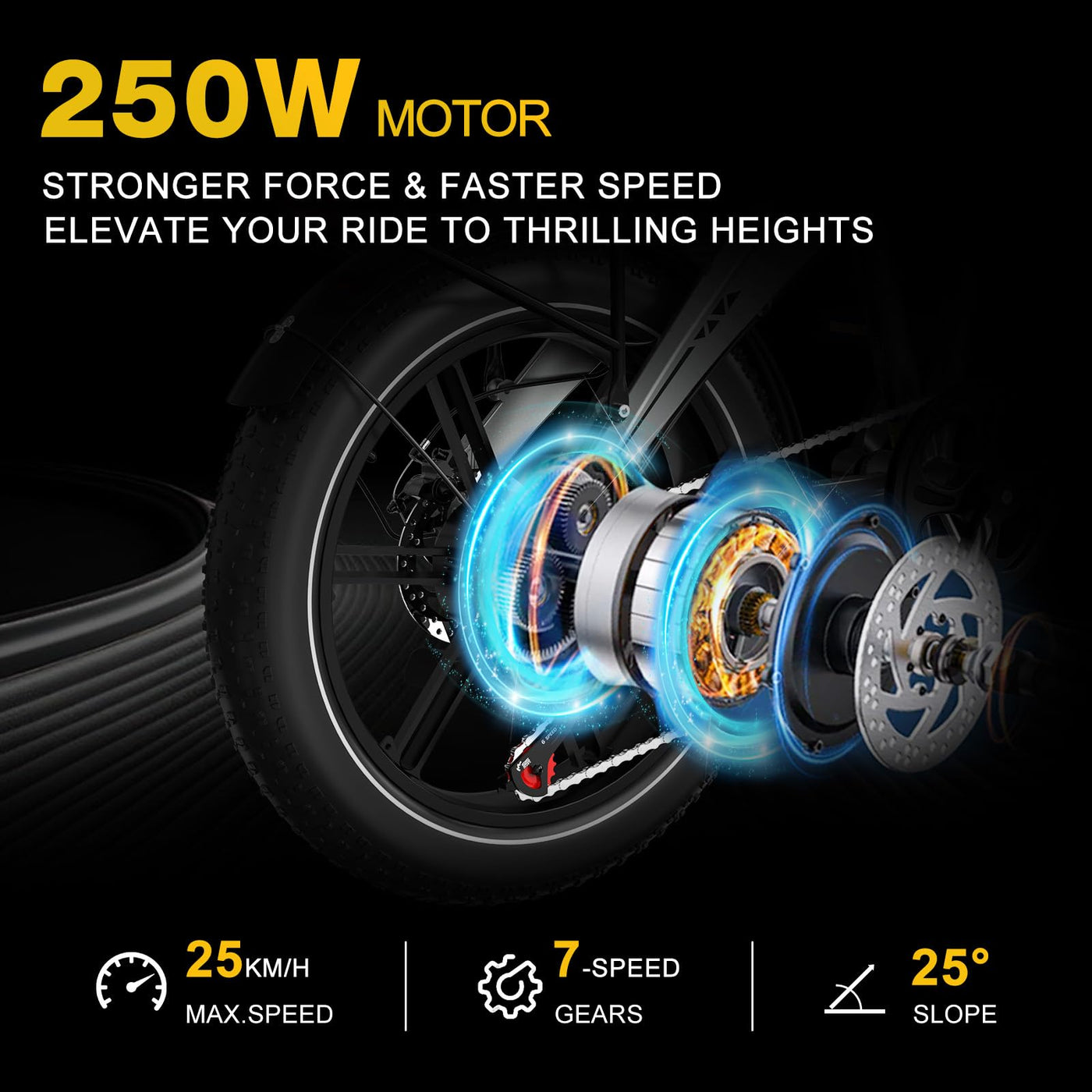 HITWAY 20 * 4.0" Elektrofahrrad, 48V,499Wh Akku E Bike bis zu 50-100KM, 250W Motor Fat Tire Pedelec, Faltbare Elektrofahrräder mit 7-Geschwindigkeiten für Erwachsene Pendler