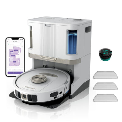 Shark PowerDetect 2-in-1-Saug- & Wischroboter, NeverTouch Pro 60 Tage, Selbst-Entleerung, Befüllung & -Reinigung, 3D- & LiDAR-Navi, NeverStuck-Hindernisumgehung, WLAN/App/Alexa, Weiß, AV2800ZEEUWH