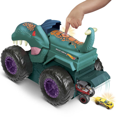 Hot Wheels Monstertruck Mega Wrex, 'frisst und verdaut' Hot Wheel Autos, mit Beleuchtung und Geräuschen, Auto Spielzeug, Spielzeug ab 4 Jahre, GYL13