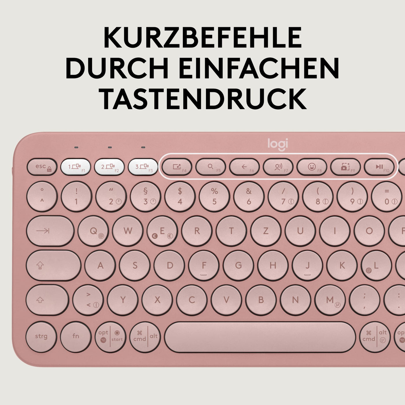Logitech Pebble 2 Combo, kabellose Tastatur und Maus, leise und mobil, anpassbar, Logi Bolt, Bluetooth, Easy-Switch für Windows, macOS, iPadOS, Chrome - Deutsches QWERTZ-Layout, Rosa