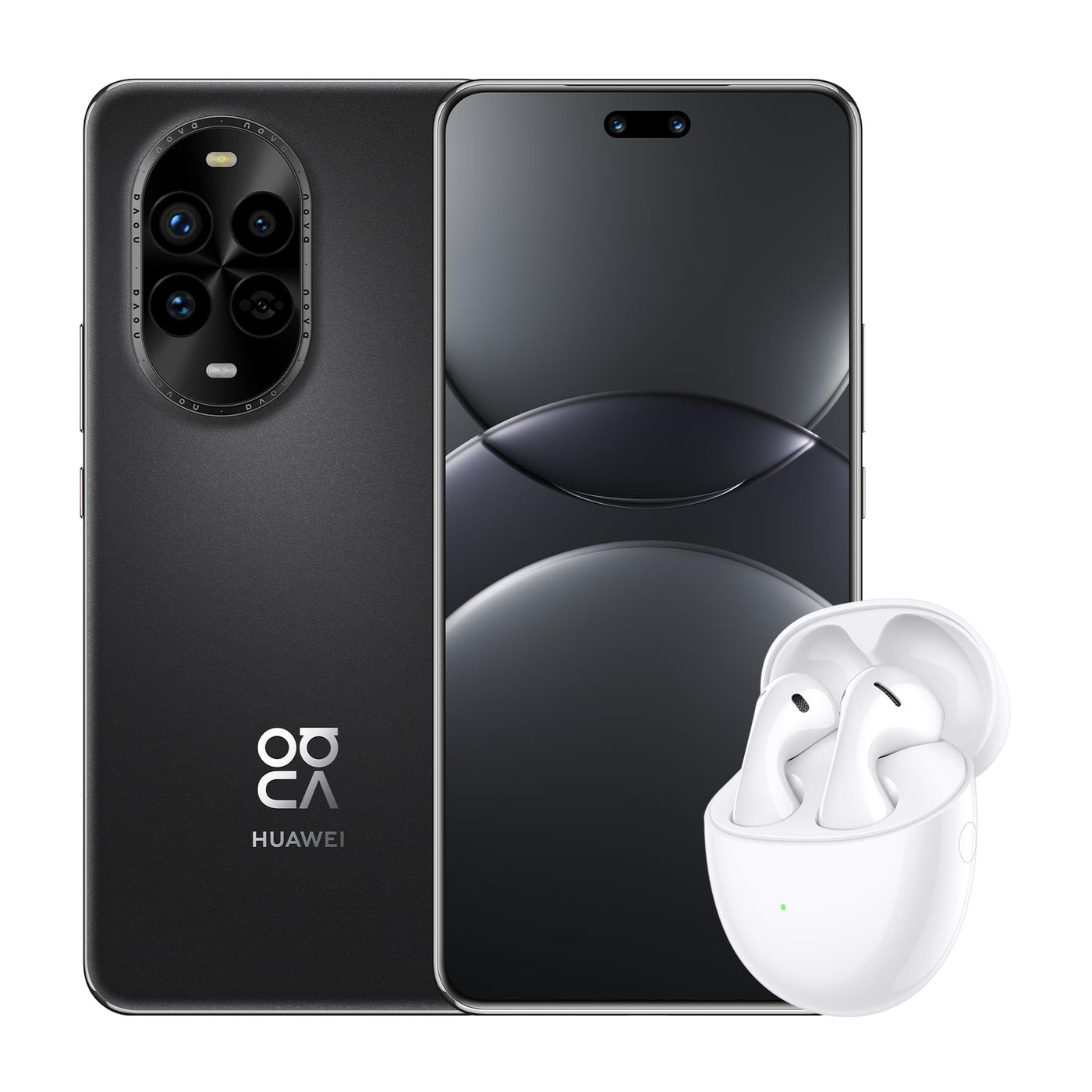 HUAWEI nova 13 Pro, Smartphone, 12+512 GB, 60 MP Ultra-Dual-Porträt-Frontkamera, Fortschrittliche 50 MP Kamera mit Verstellbarer Blende, 100 W Supercharge, Schwarz + FreeBuds 5