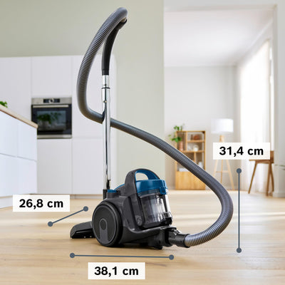 Bosch Staubsauger beutellos Clean´n Serie 2 BGC05A220A, Bodenstaubsauger, Bodendüse für Parkett, Teppich, Fliesen, Hygiene-Filter, langes Kabel, leise, leicht, 700 W, blau