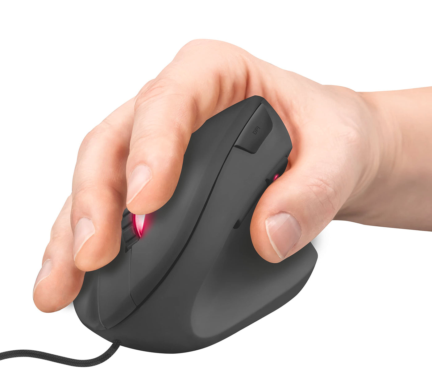 Trust Gaming GXT 144 Rexx Vertikale Gaming Maus, 10.000 DPI, 6-programmierbare Tasten, RGB LED-Beleuchtung, Ergonomisches Design Vorbeugung Gegen Mausarm/Tennisarm (RSI Syndrom) - Schwarz